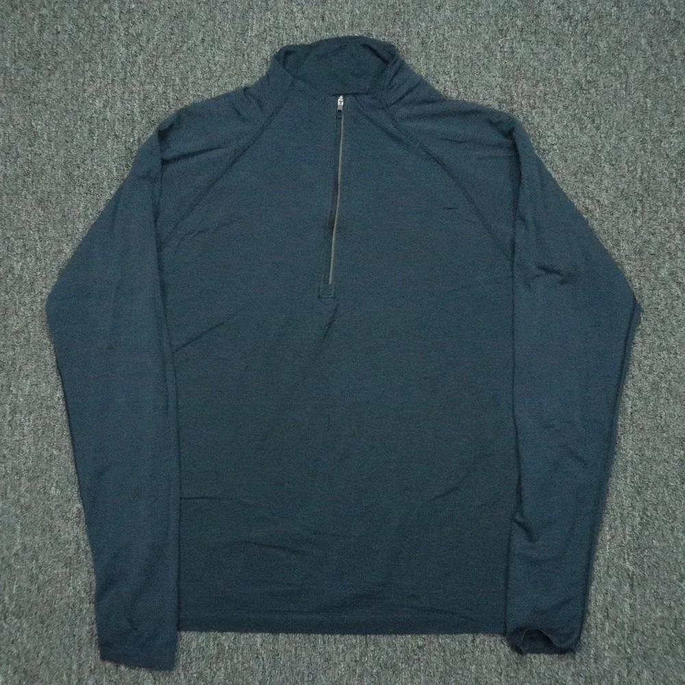 Lululemon Pullover Mens Large Blue Metal Vent Tech Half Zip Lightweight‎